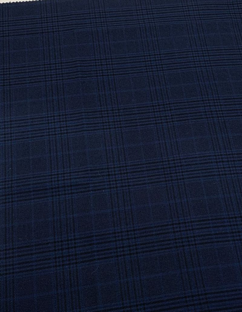 High Quality Polyester Viscose Checked Suiting Fabric Twill