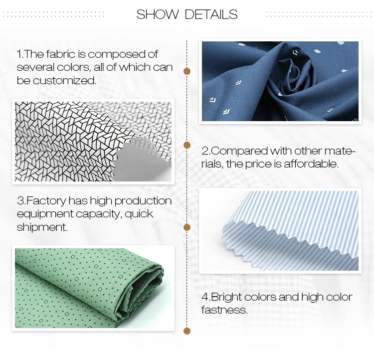 100 Cotton Print Men's Shirting Cotton Fabric Manufacturer in China
