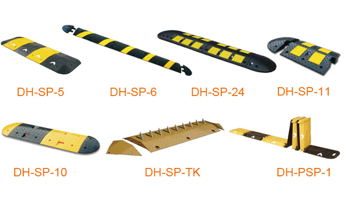 Cheap Price Black &Yellow Rubber Road Safety Speed Hump