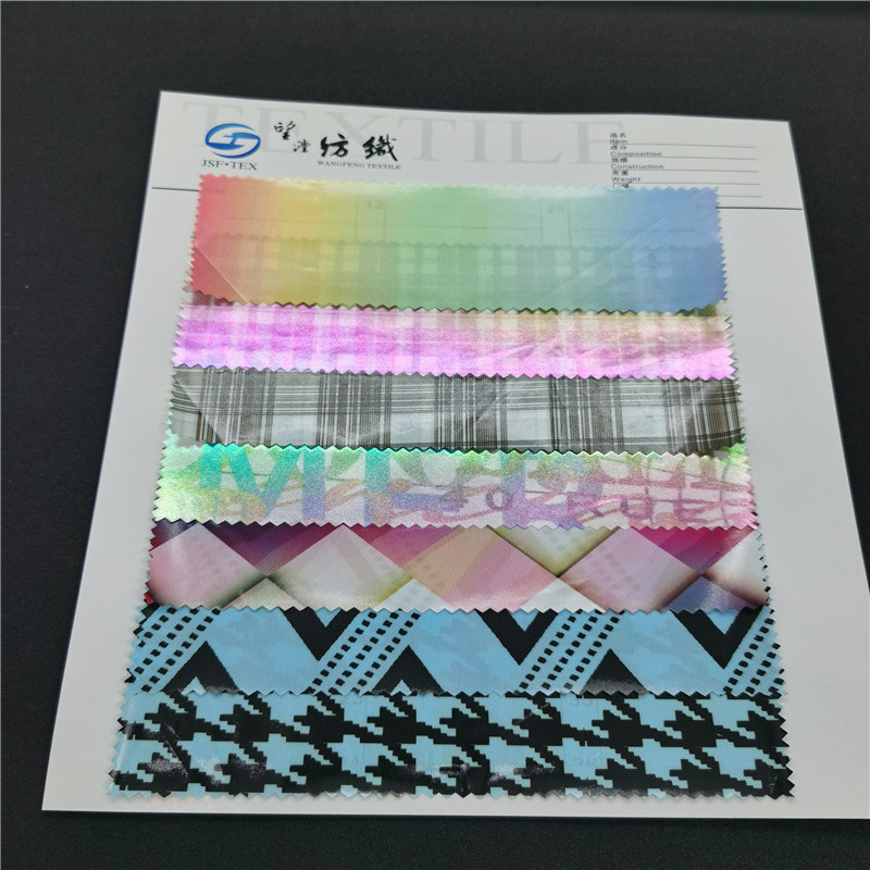 Foil Printed 75D Pongee Spandex Fabric for Jacket