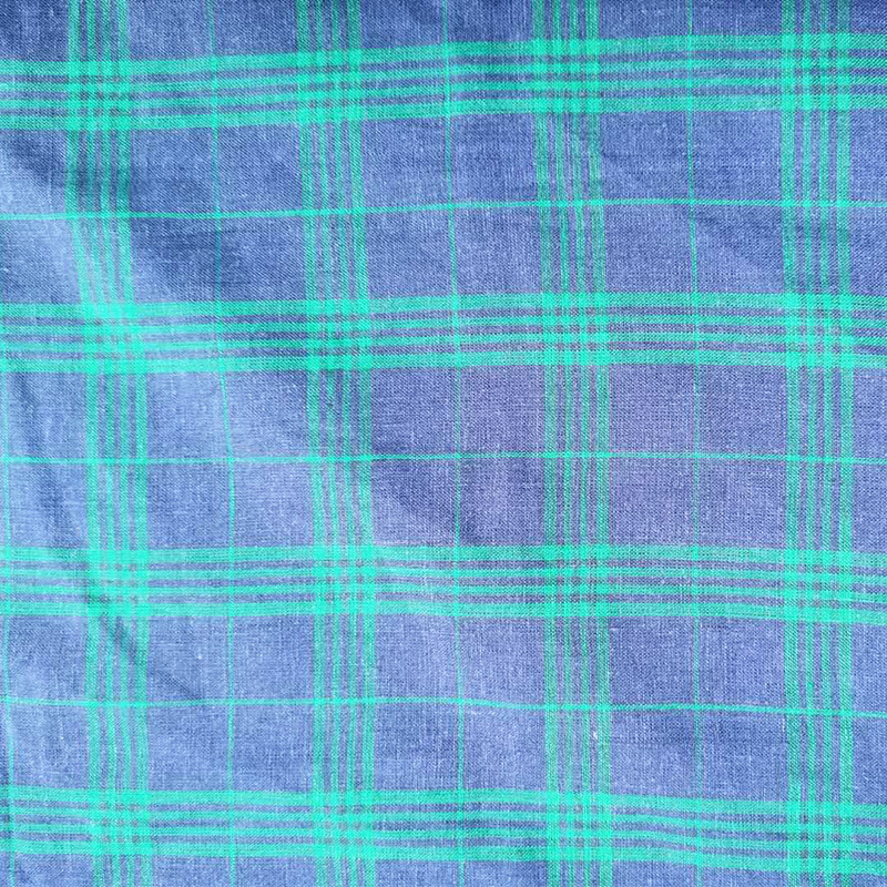 55% Linen 45% Cotton Yarn Dyed Fabric for Mens Shirts Plaid Style French Linen Better Cotton Bci