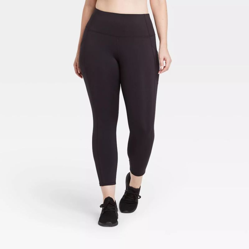 Women's Sculpted High-Waisted 7/8 Leggings 24" Single Loop Drawstring, Side Pockets, Flat Seams, Upf 50+ Material Moisture-Wicking Fabric with Stretch