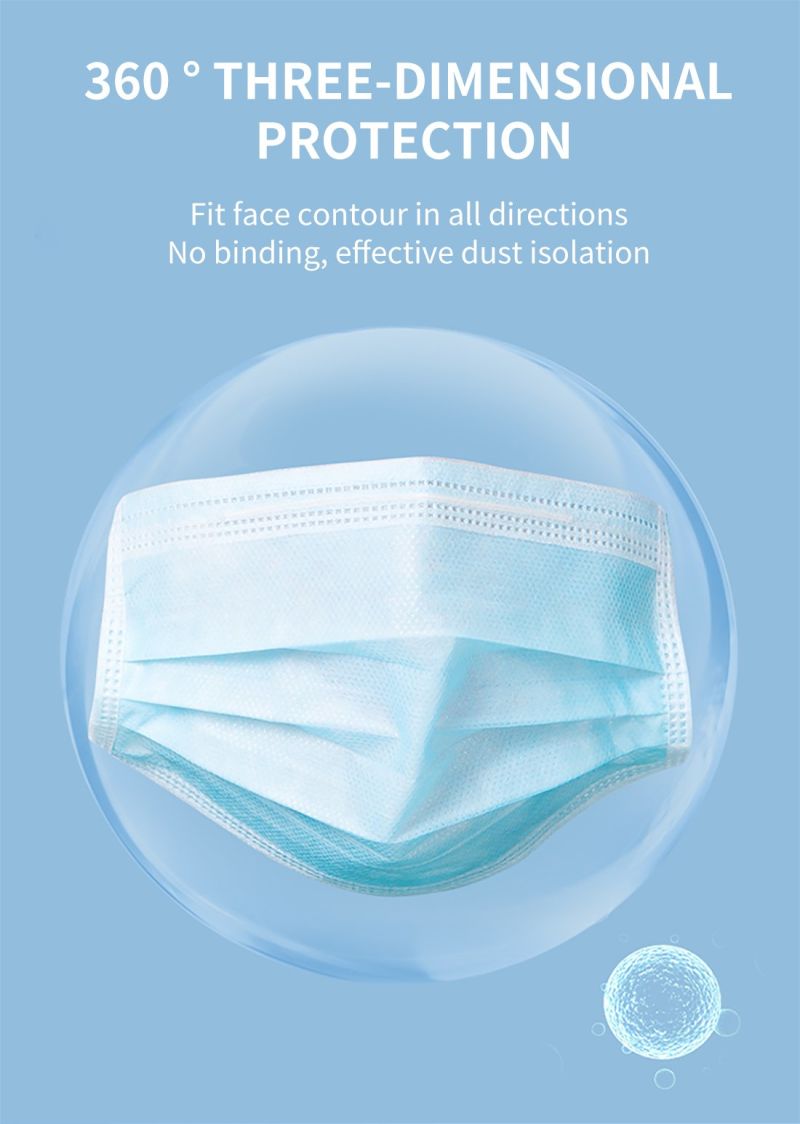 GB2606-2006 Standard Approved 3 Ply Medical Dust Earloop Face Mask