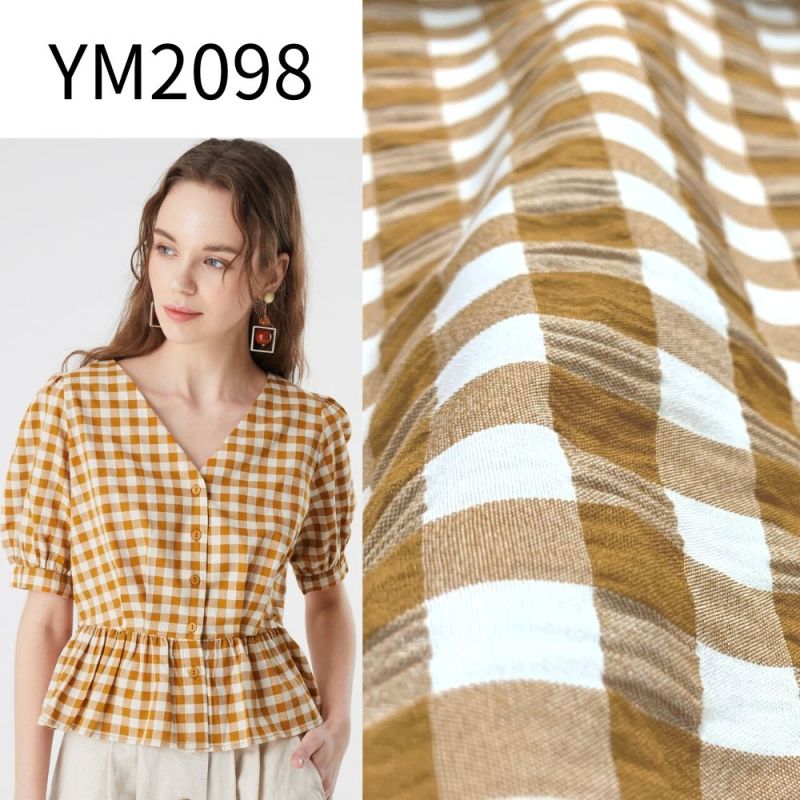Ym2098 Polyester Nylon Rayon Fabric Checks 2 Way Spandex 138GSM