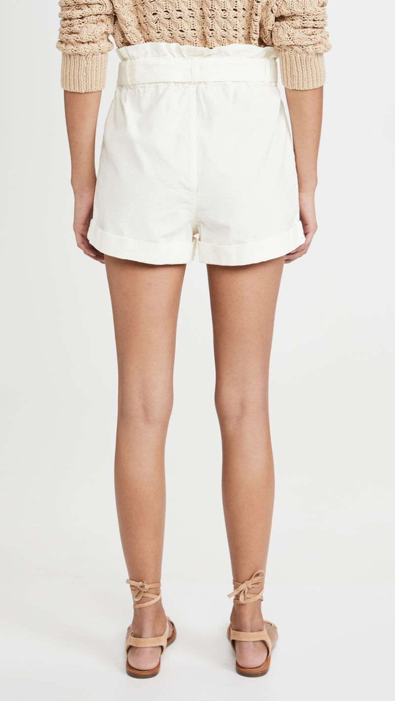 Cream 100% Cotton Corduroy 21Wales Ladies' Woven Shorts