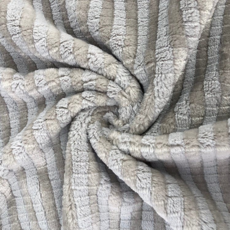 Stripe Jacquard Mink Fleece Fabric