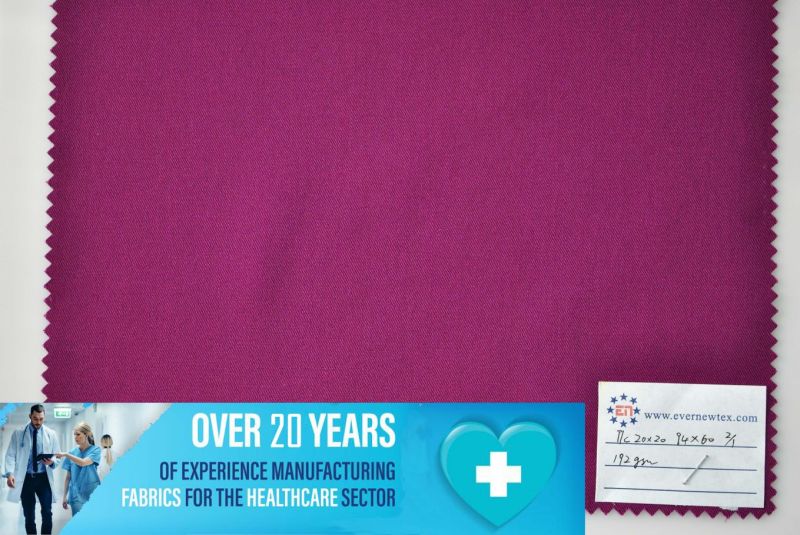 Tc20X20 94X60 2/1 192GSM Medical Fabric for Hospital