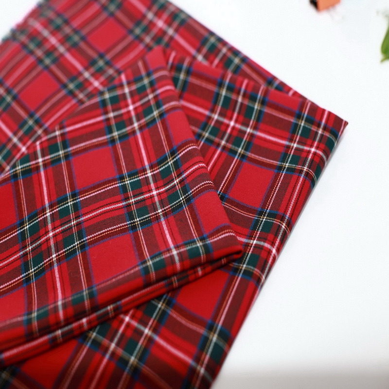 Fabric, Polyester, Polyester Spandex Check Plaid Poly Fabric