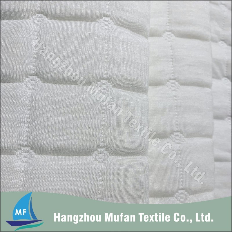 Cozy White Bamboo Knitted Mattress Fabric/ Mattress Ticking Fabric