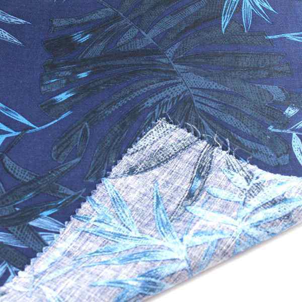 Hot Sale Leaf Print on Linen Rayon Fabric Lvj-0067