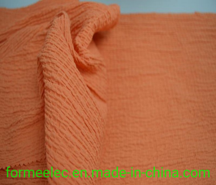 Dress Fabric Skirt Cloth Cotton Spandex Elastic Fabric Creppella 50s 115g Cotton Crepe Stretch Seersucker