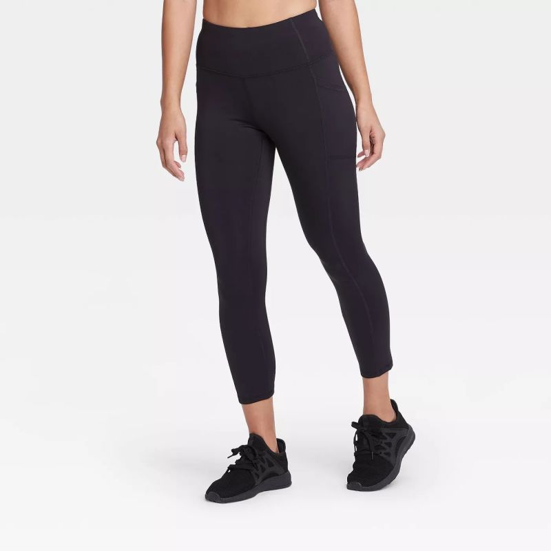 Women's Sculpted High-Waisted 7/8 Leggings 24" Single Loop Drawstring, Side Pockets, Flat Seams, Upf 50+ Material Moisture-Wicking Fabric with Stretch