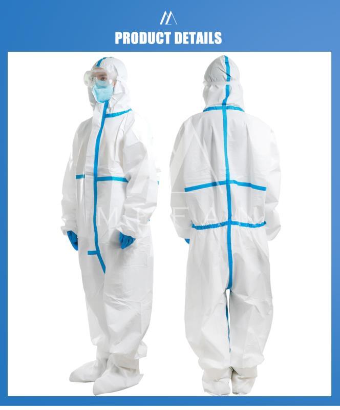Anti-Bacterial Microporous Nonwoven Fabric Protection Cloth Protective Coverall Gown