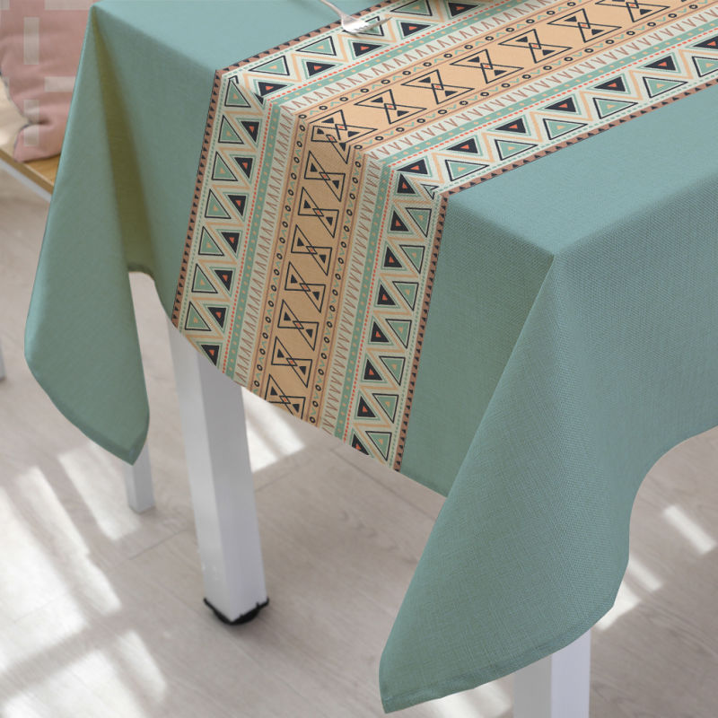 Fashion Stitching Cotton and Linen Printed Tablecloth