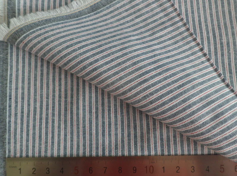 Grey Stripe Oxford 125GSM 100% Cotton Yarn Dyed Fabric