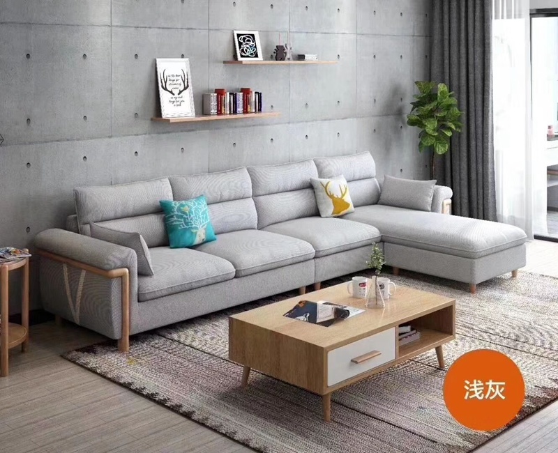 The Latest Korean Leisure Simple Style Fabric L Shape Sofa