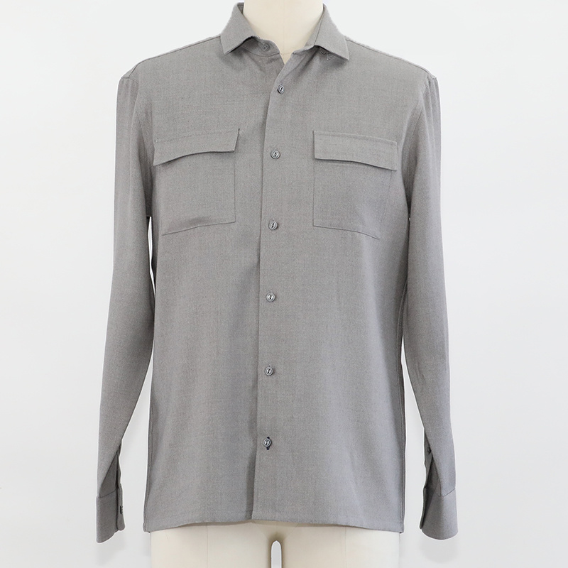 Brush Fabric Shirts/Men's Cotton Shirts/Two Chest Pockets Shirts