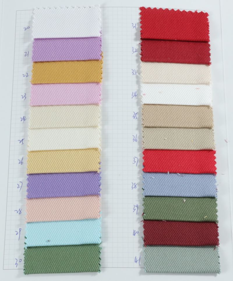 Stock Textile 100 Cotton Plain Dyed Fabric for Garment Fabric