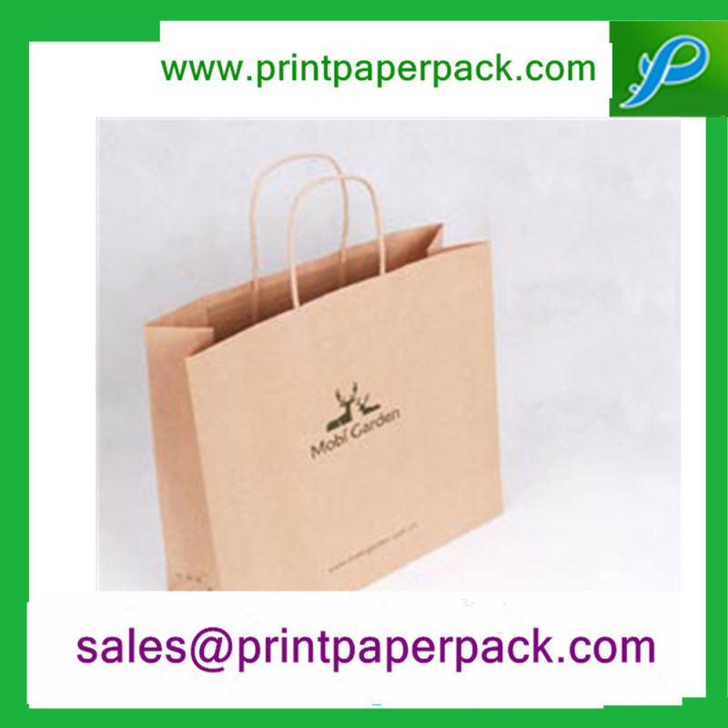 Bespoke Shopping Party Paper Present Wedding Favors Package Handle Kraft Paper Bag
