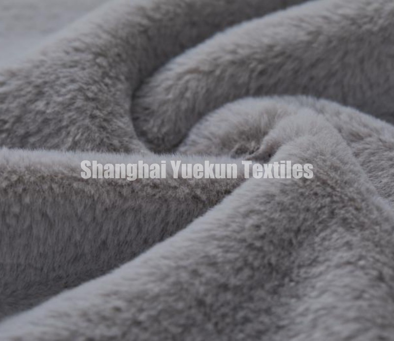 Rabbit Fur Polyester Fabric Bonded with Polyester Suede Fabric Suede Coat Fabric