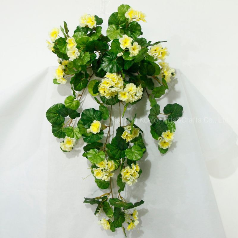 Wall Hanging Artificial Silk Geranium Cheap Wholesale Artificial Silk Flower for Home Decoration
