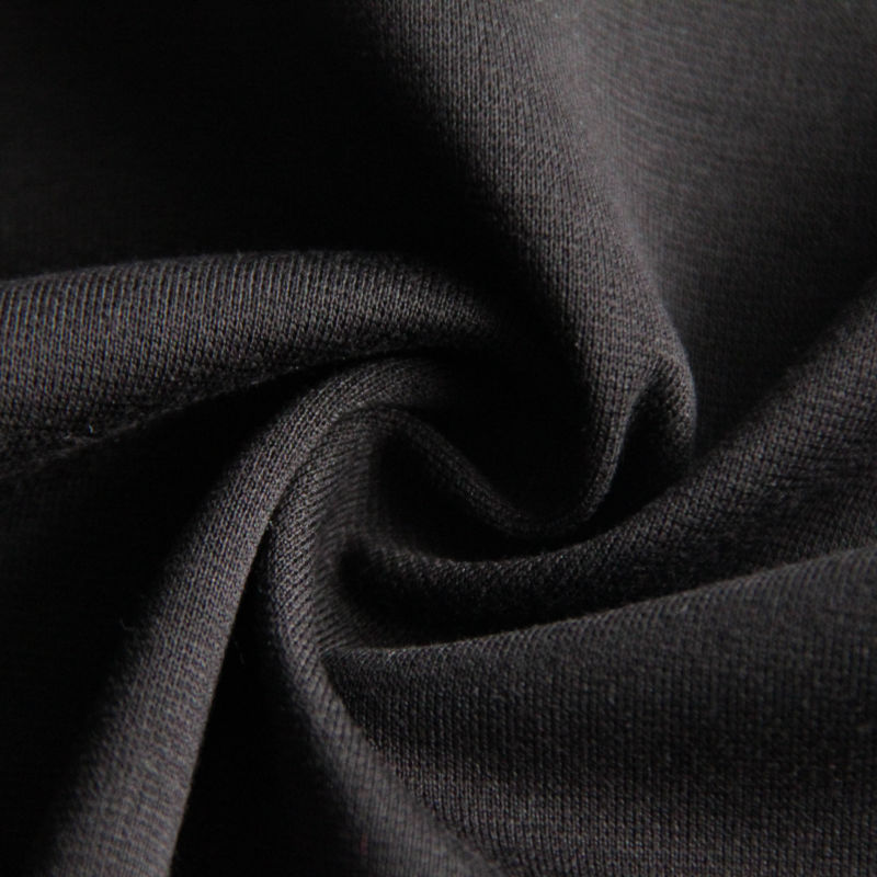 18%Rayon 78%Polyester 4%Spandex Black Plain Double Knitting Roma Fabric 250GSM for Garment/Sportswear