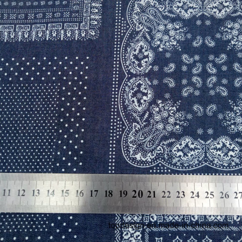 Patch Print Denim Manufacturer Cotton Printed Shirt Fabric