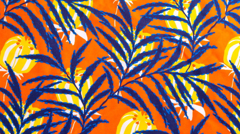 Hawaiian Pattern Print Cotton Spandex French Terry Fabric
