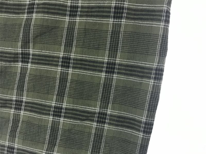 Cotton Spandex Yarn Dyed Check Fabric Cotton Crepe Check
