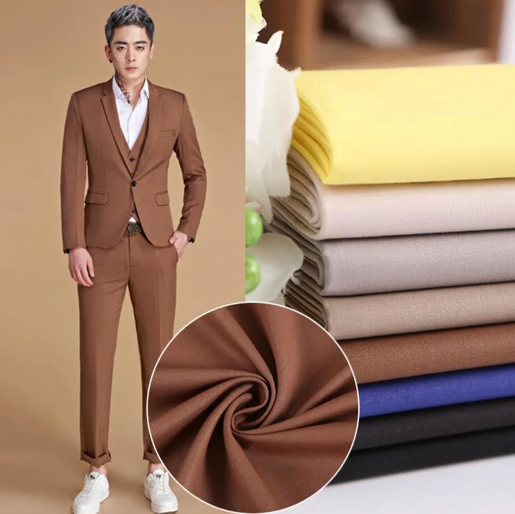T/R Polyester Rayon Plain Color Suit Fabric