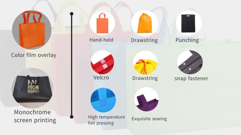 Free Sample Non Woven Handbags, Flat-Mouth Punching Handbags for Advertising