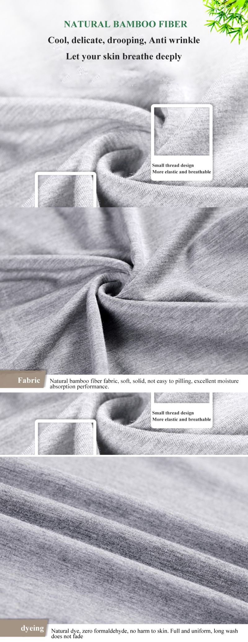 Single Jersey, Knitted/ Bamboo Fiber Fabric/ Spandex Fabric