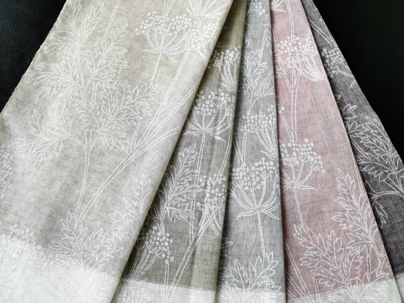 Home Textile Linen Looks Curtain Fabric Printed Curtain