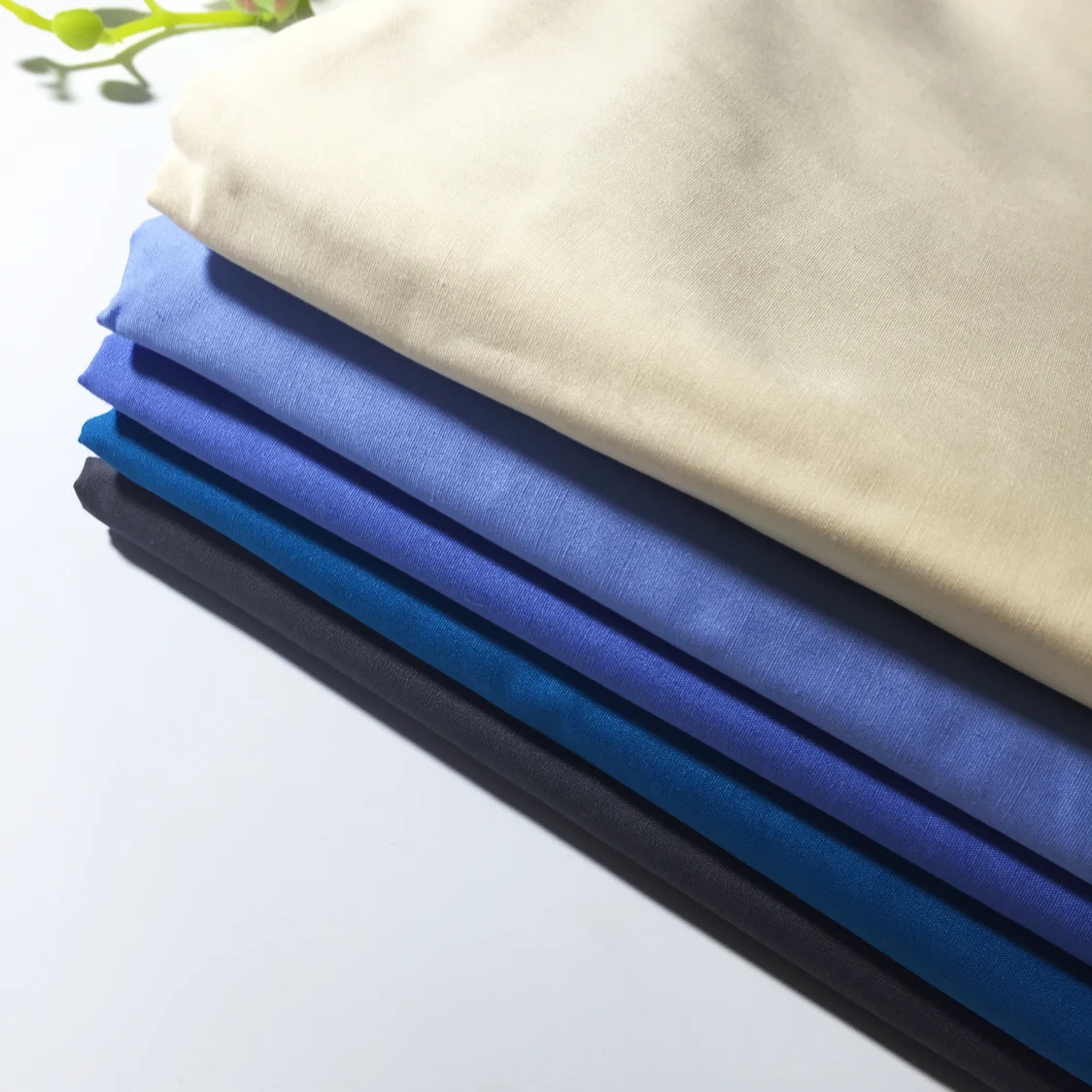 China Wholsale Textile Dyed Tc Poly Cotton Poplin Microfiber Shirts Fabrics for Men