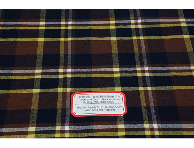 High Quality Yarn Dyed Polyester Rayon Fabric for Dress Shirt