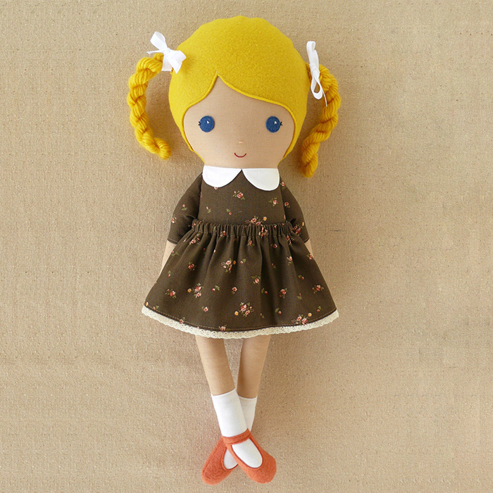 Custom Made Rag Doll Plush Printed Fabric Girl Doll Toy with Dress