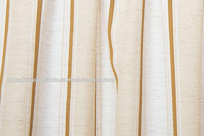 Fashion Polyester/Cotton Stripe Linen Curtain Fabric Made Curtain, Window Curtain