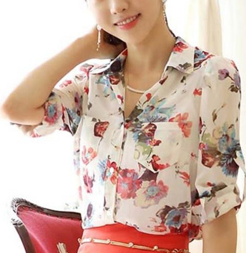Flower Printed Polyester Garment Fabric (PPF-074)