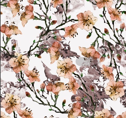 Print Pattern 60s Rayon Viscose Cotton Printed Floral Dress Fabric