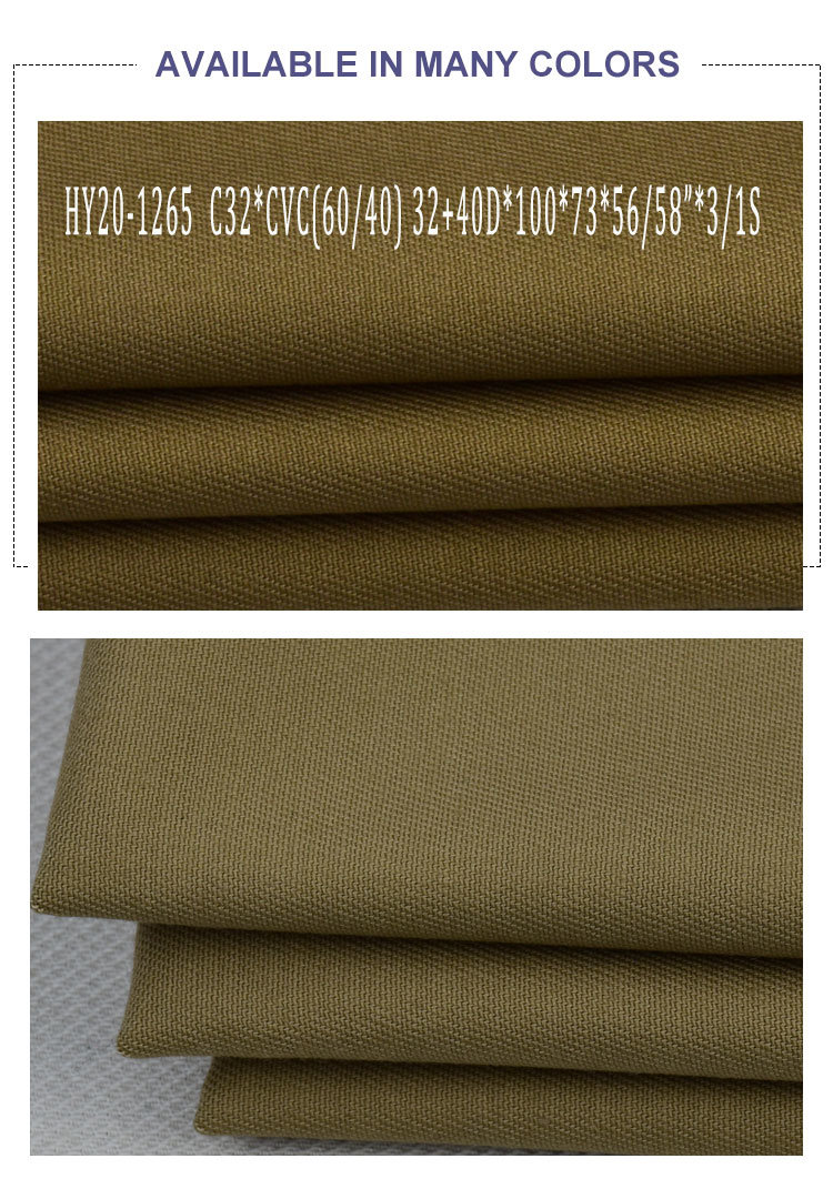 Garment Fabric Polyester Cotton Spandex Fabric for Workwear/Pants/Clothing