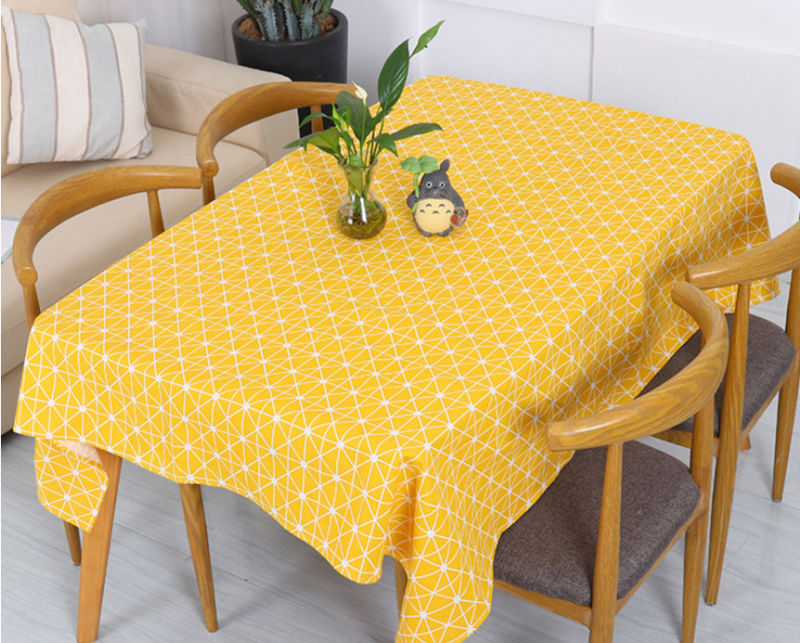 Nordic Style Printed Waterproof Cotton and Linen Custom Dinner Table Cloth