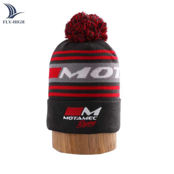 Wholesale Beanie Custom Knitted Toques POM POM Winter Knit Beanie Hat Knitted