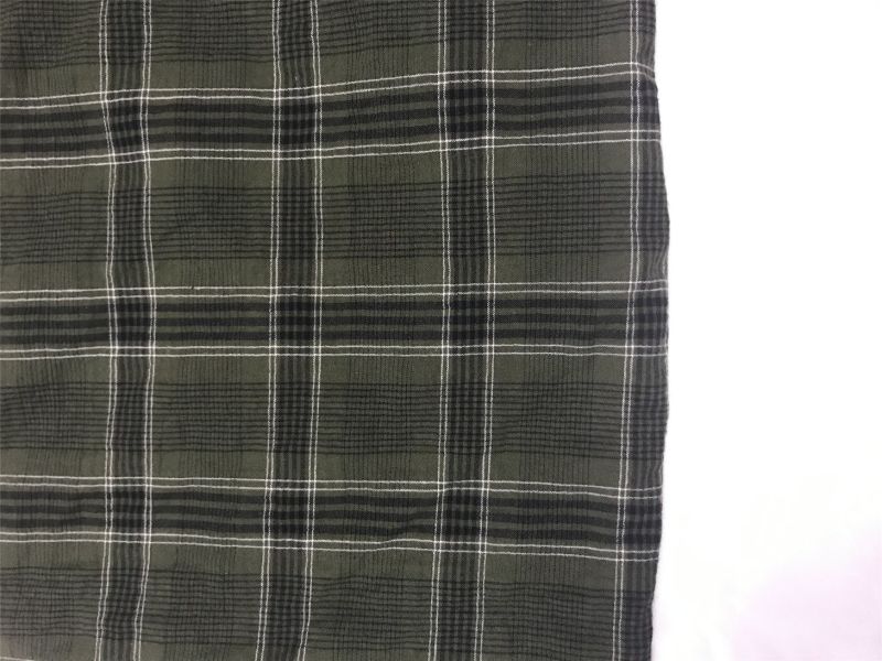 Cotton Spandex Yarn Dyed Check Fabric Cotton Crepe Check