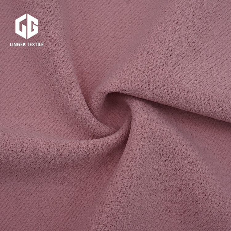 Twill Knitted Fabric Polyester Crepe Twill Fabrics with Spandex