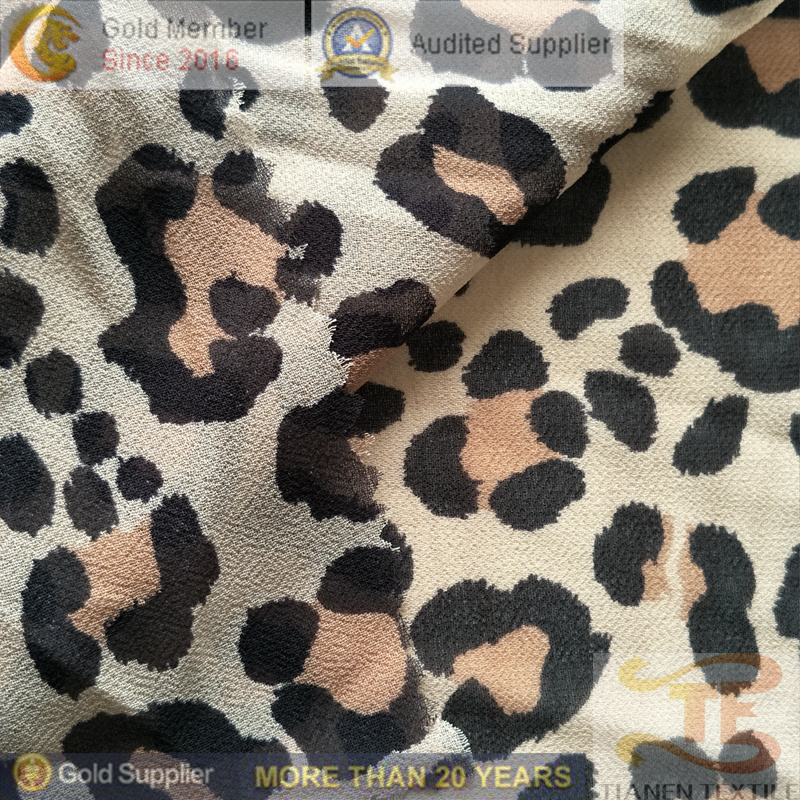 28t 100% Polyester Printing Chiffon Fabric Dress Fabric