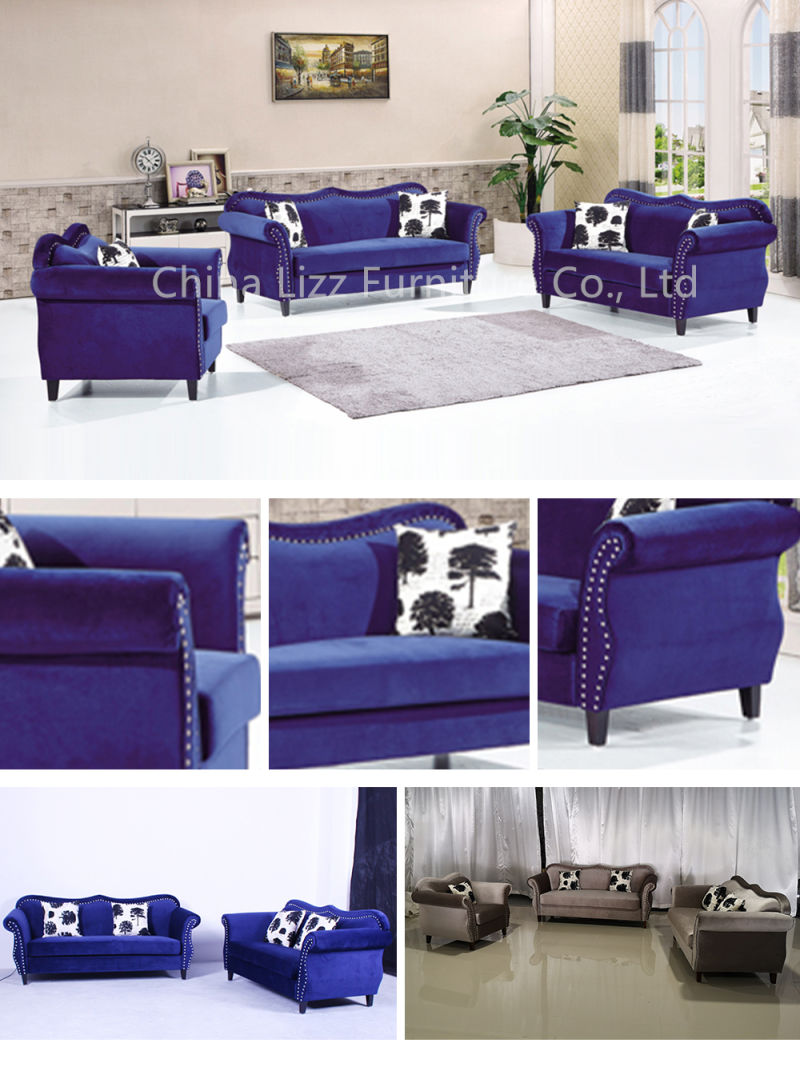 European Royal Luxury Home Living Room Velvet/Linen Fabric Sofa Chair