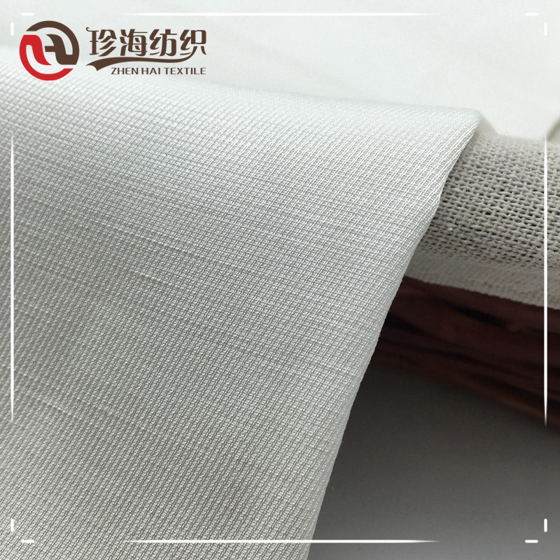 Artificial Silk Linen Interwoven White Fabric for Digital Print and Garments