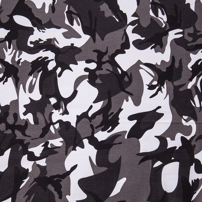 Black White 100 Cotton Twill Military Camouflage Fabric