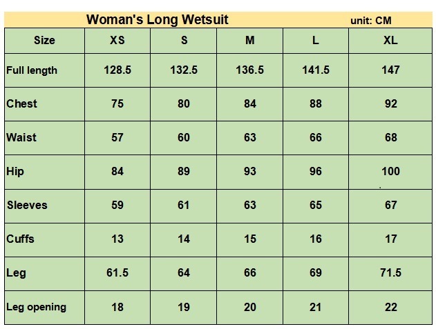 3mm Women's Long Neoprene Wetsuit for Sports Wear