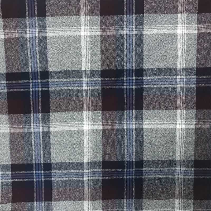 100 Cotton Checked Fabric Yarn Dyed Flannel Fabric